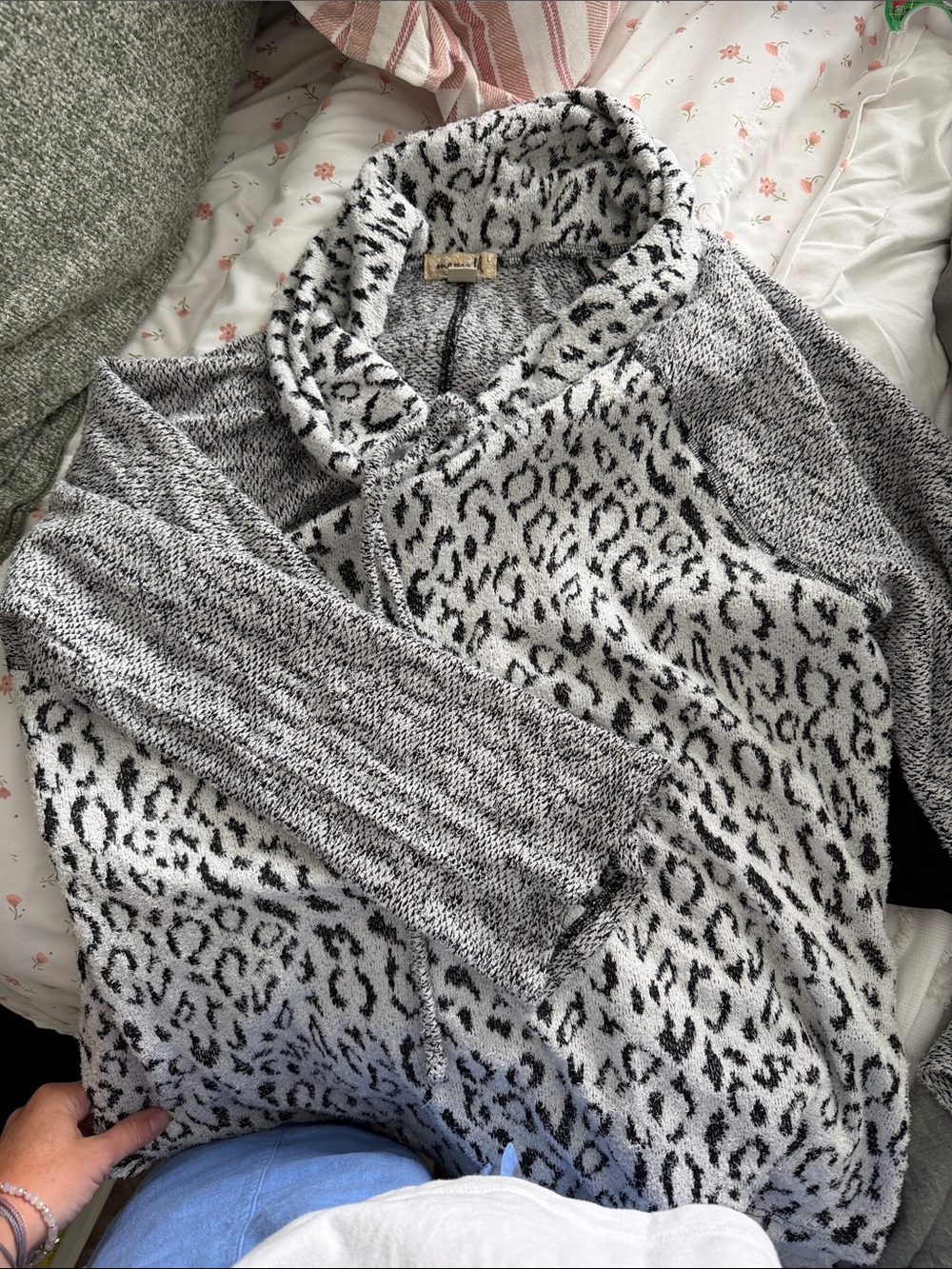 Cowl neck Cheetah Print Sweatshirt